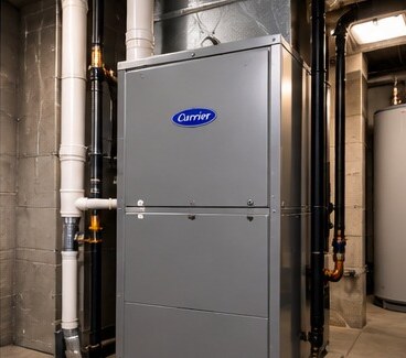 Carrier furnace in utility room